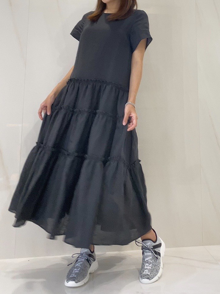 【selva secreta】LINEN DRESS(black)