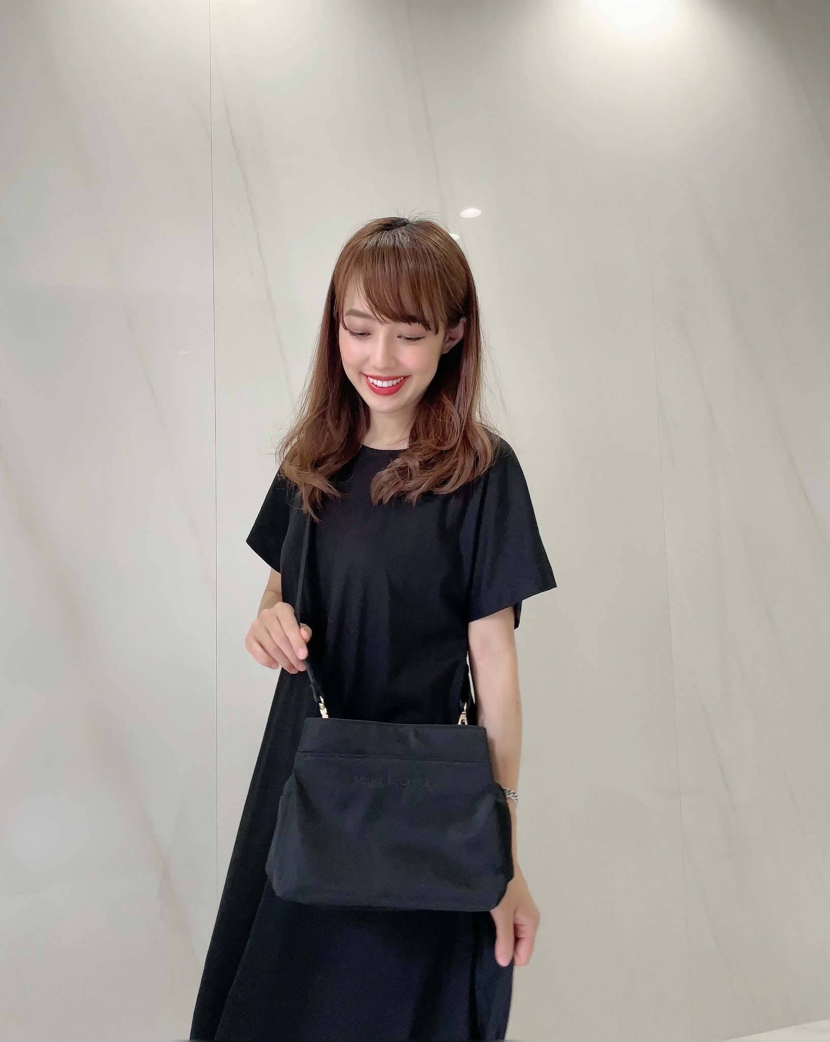 【selva secreta】Shoulder long-wallet BAG(black×black logo)