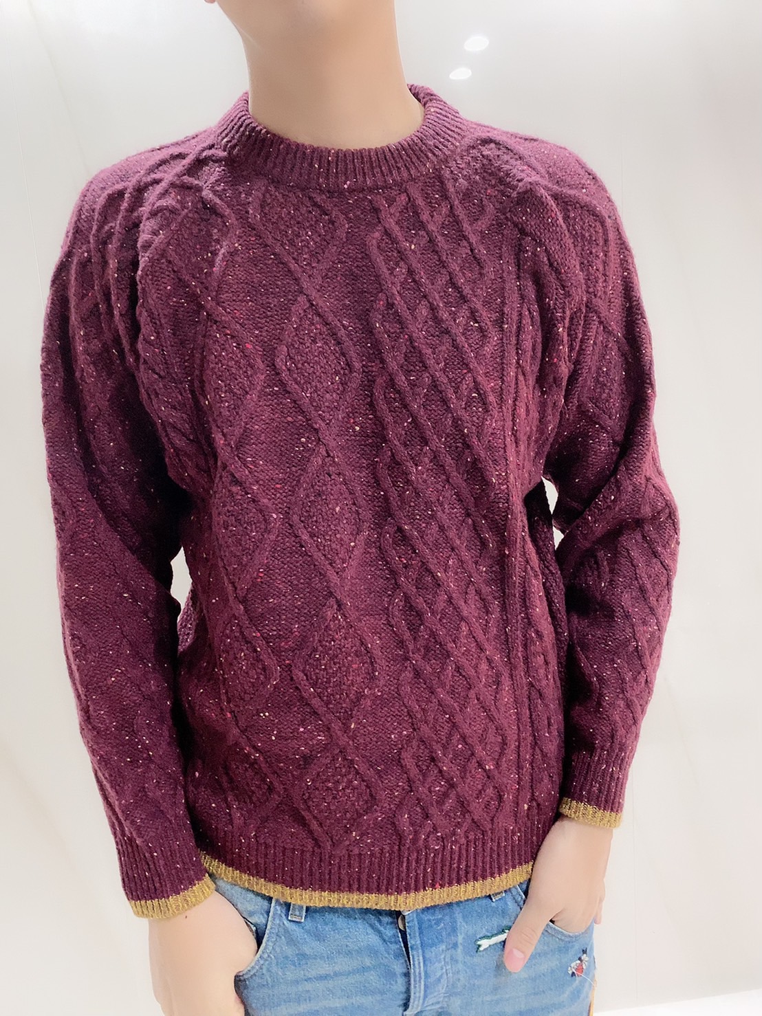 【selva secreta】MEN'S WOOL KNIT(red)