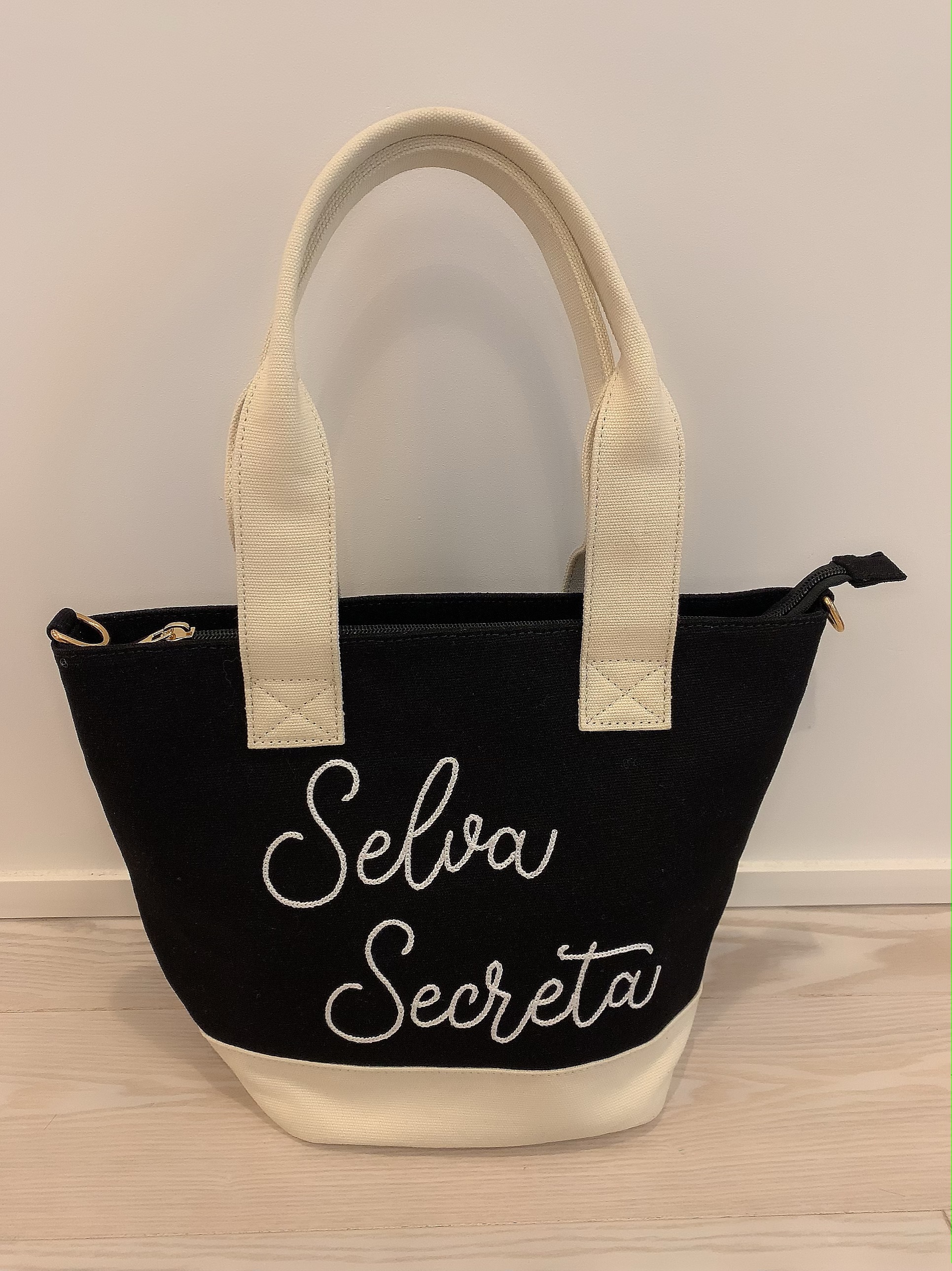 【selva secreta】Stitch LOGO TOTE BAG(black)