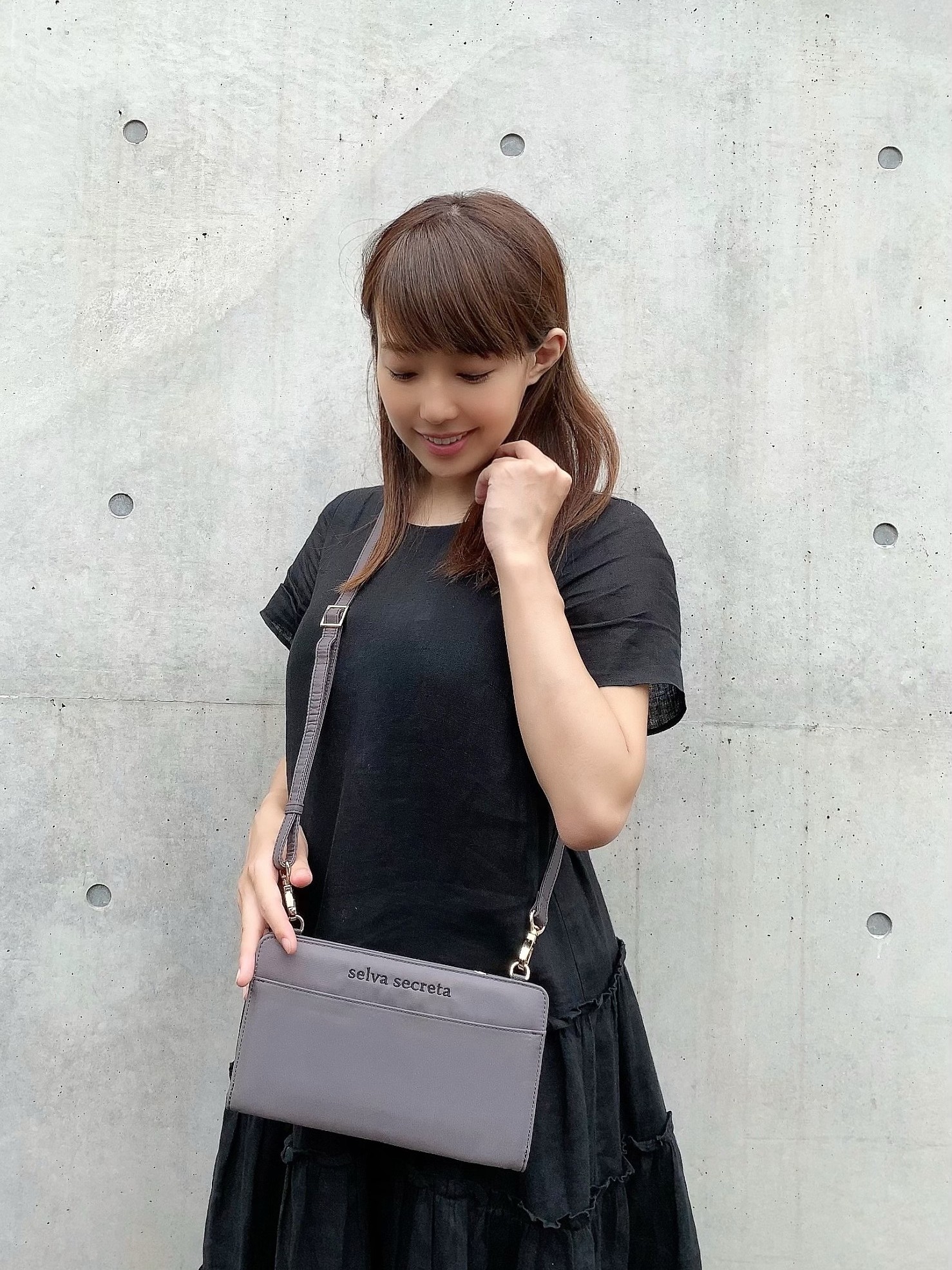 【selva secreta】Wallet BAG(gray×gold)