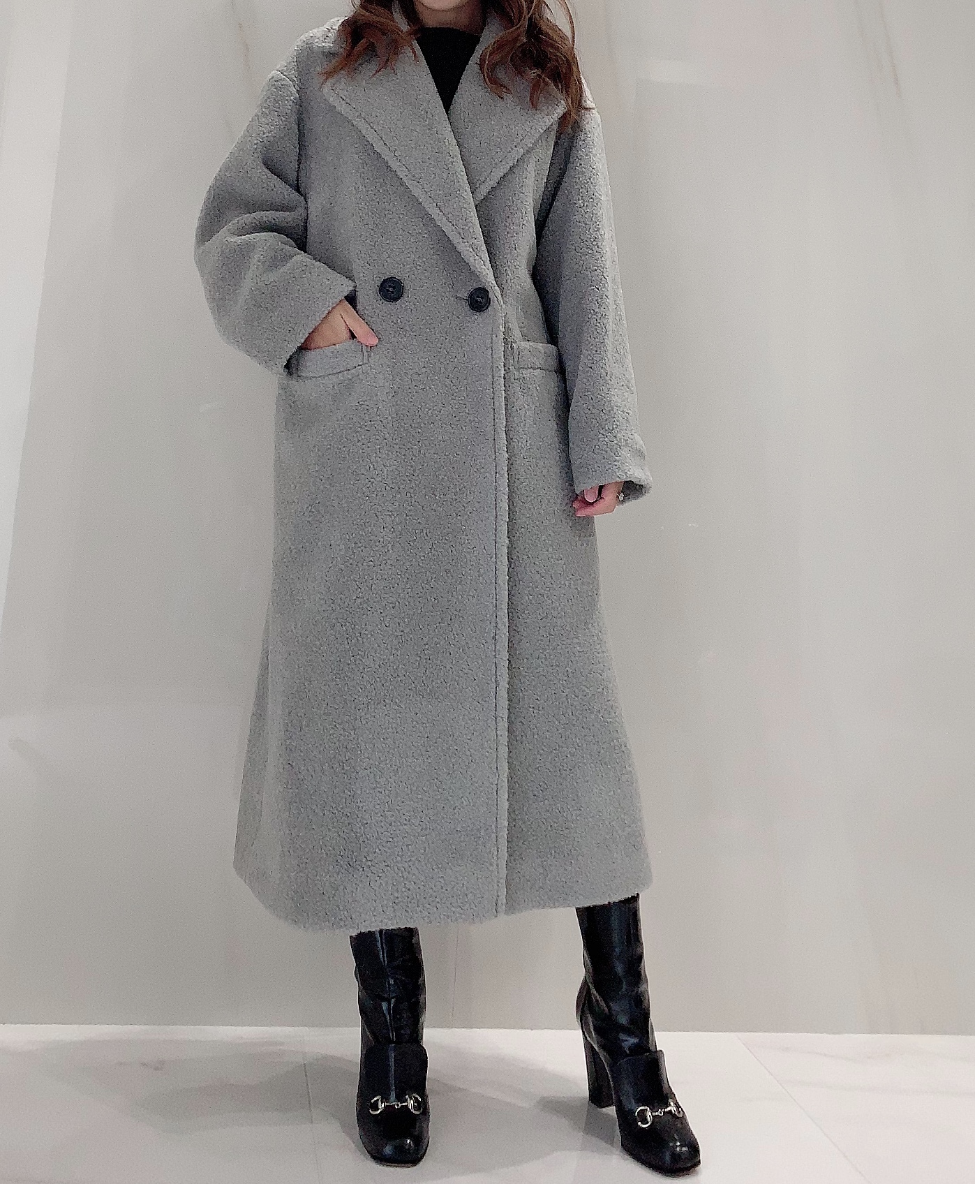 【selva secreta】Teddy bear BOA COAT(gray)