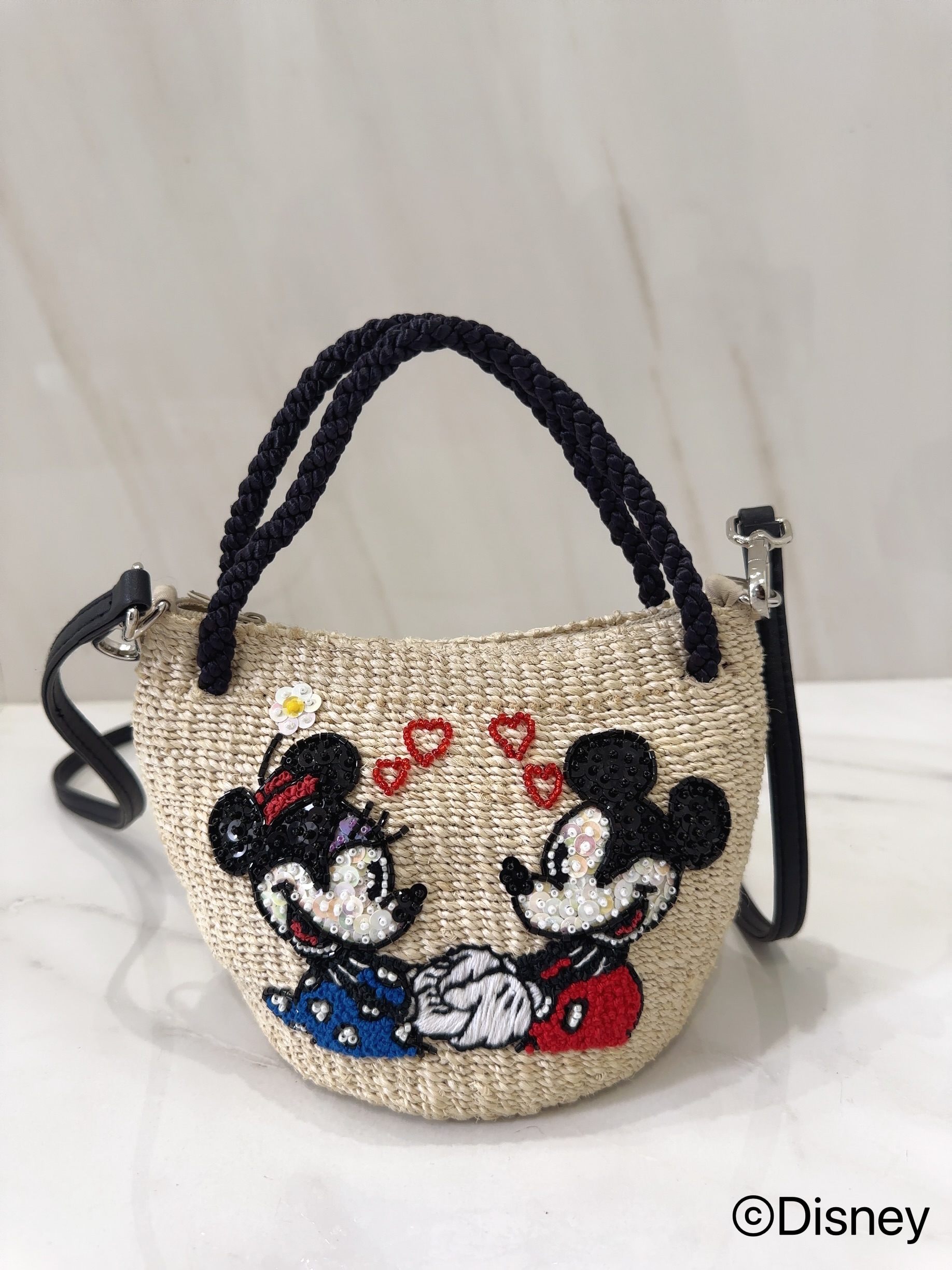 【selva secreta】Disney / Mickey Mouse & Minnie Mouse / heart small basket bag