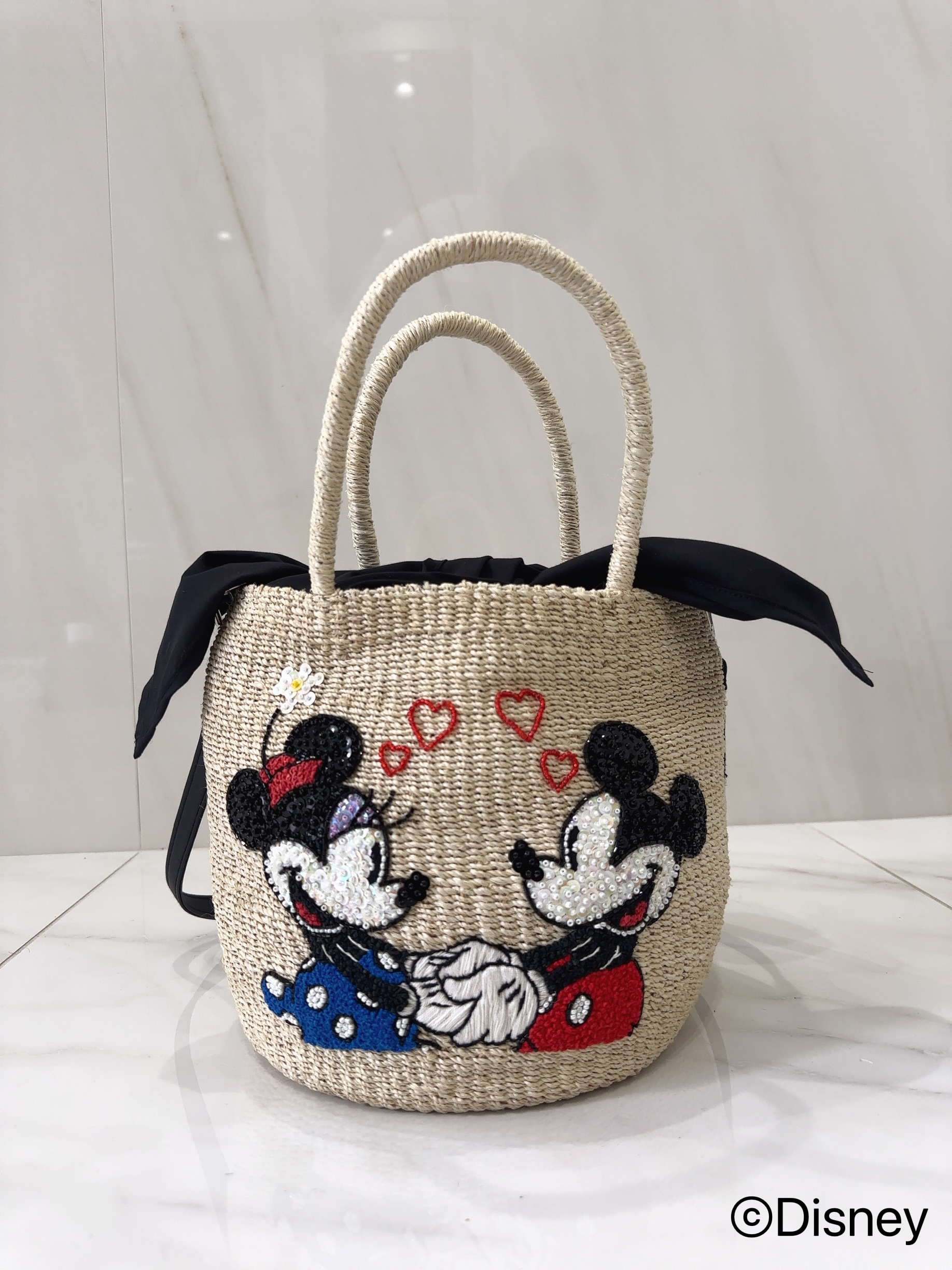【selva secreta】Disney / Mickey Mouse & Minnie Mouse / heart basket bag