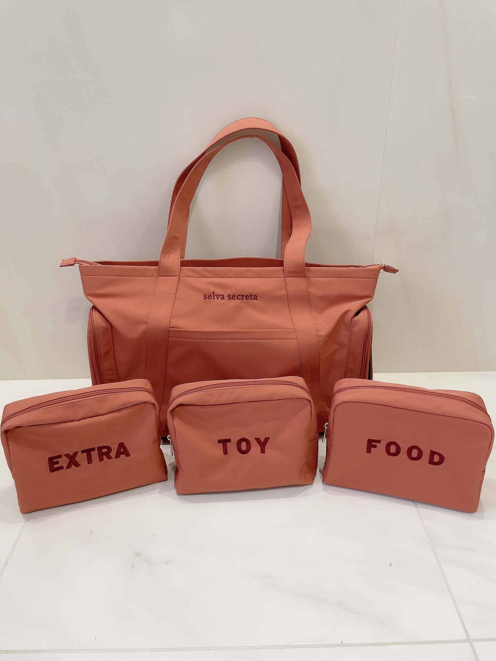 【selva secreta】MOM TOTE BAG(pink-brown)