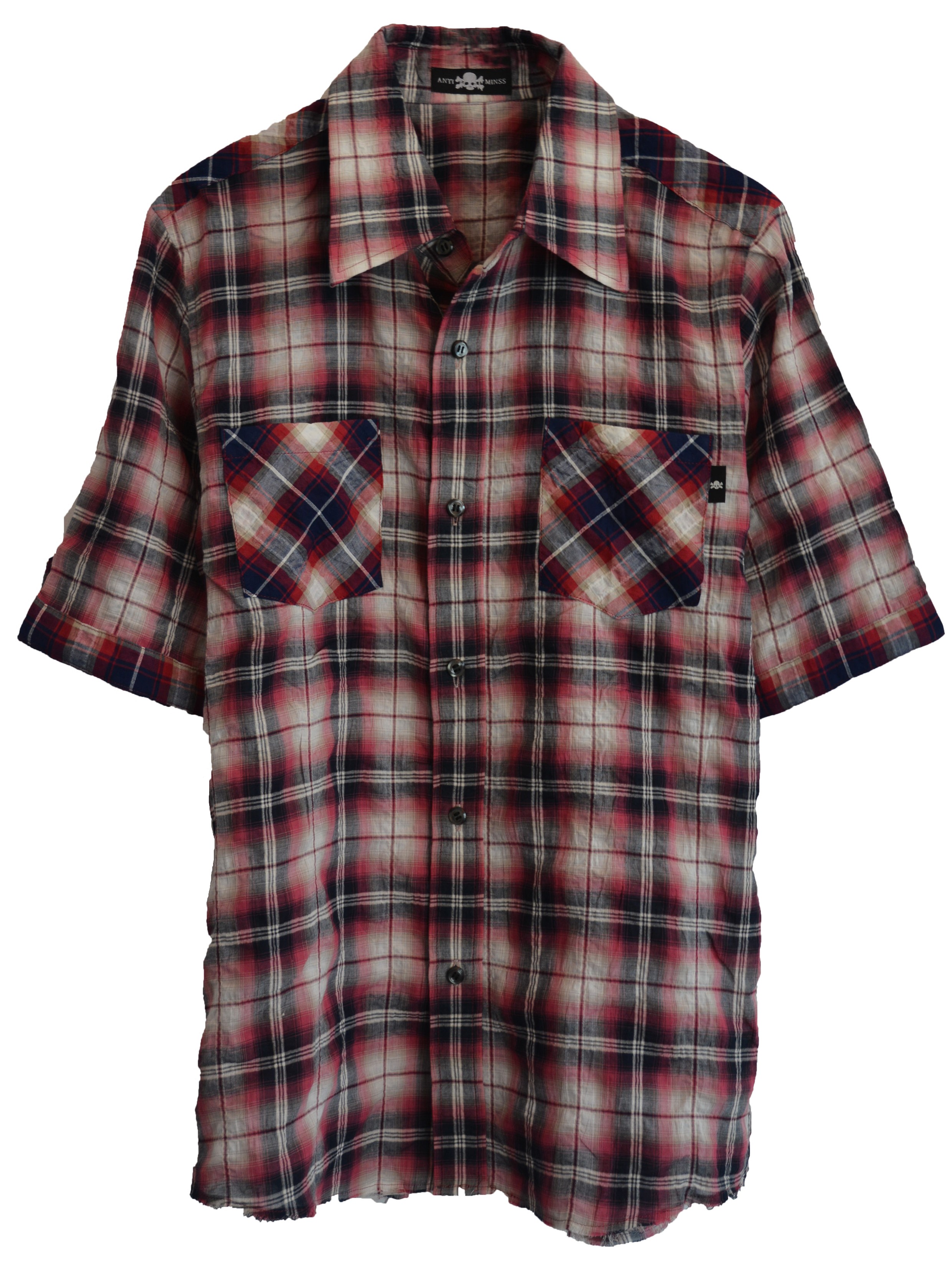 【ANTIMINSS】 CHECK SHORT SLEEVED SHIRT (red)