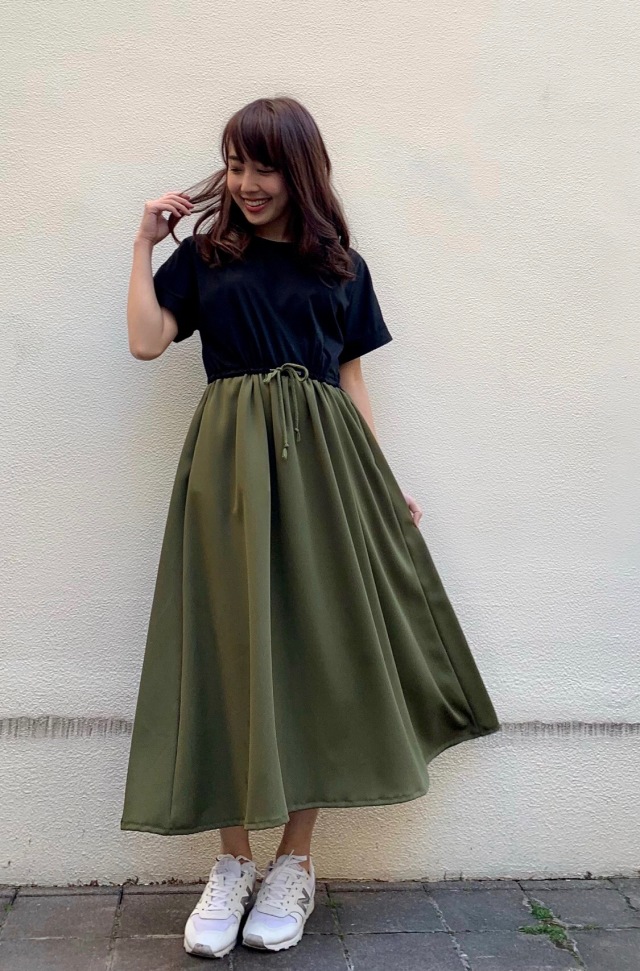 selva secreta】CASUAL DRESS(black×khaki)