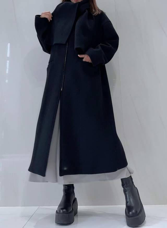 UNDECORATED wool cashmere coatブラック 日本製 MF Wool Melton Coat | UNDECORATED (Women)/アンデ