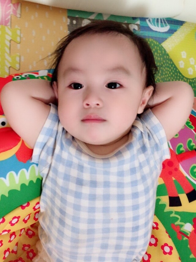 【selva secreta baby】オーガニックコットン生地ギンガムチェックロンパース肌着(blue)