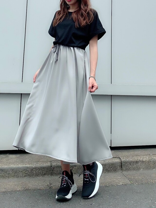 【selva secreta】CASUAL DRESS(black×gray)