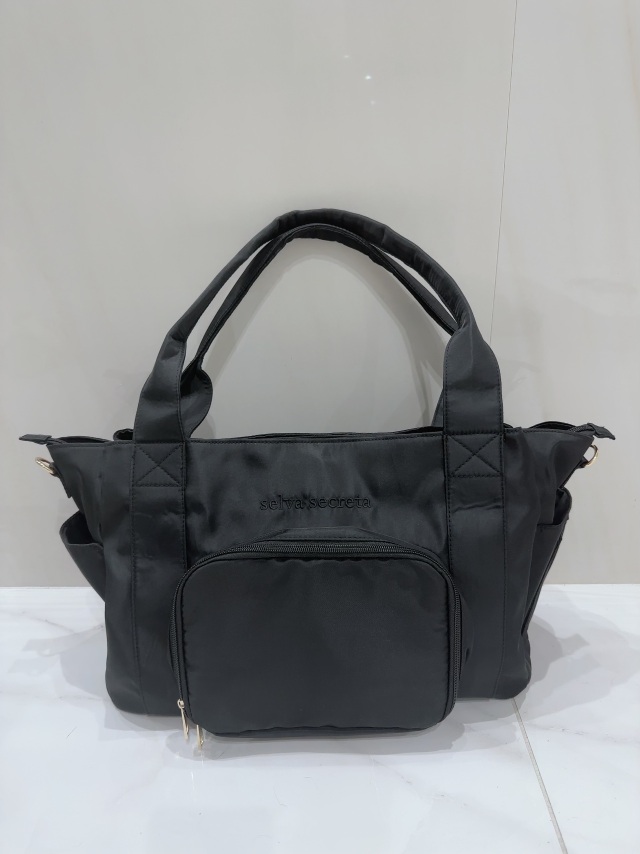 3-layer MOM TOTE BAG(black×black logo)