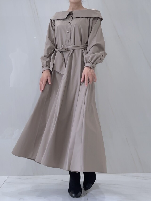 selva secreta】off shoulder DRESS(greige)