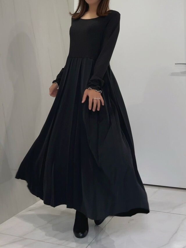 【selva secreta】Rib mellow Dress(black)