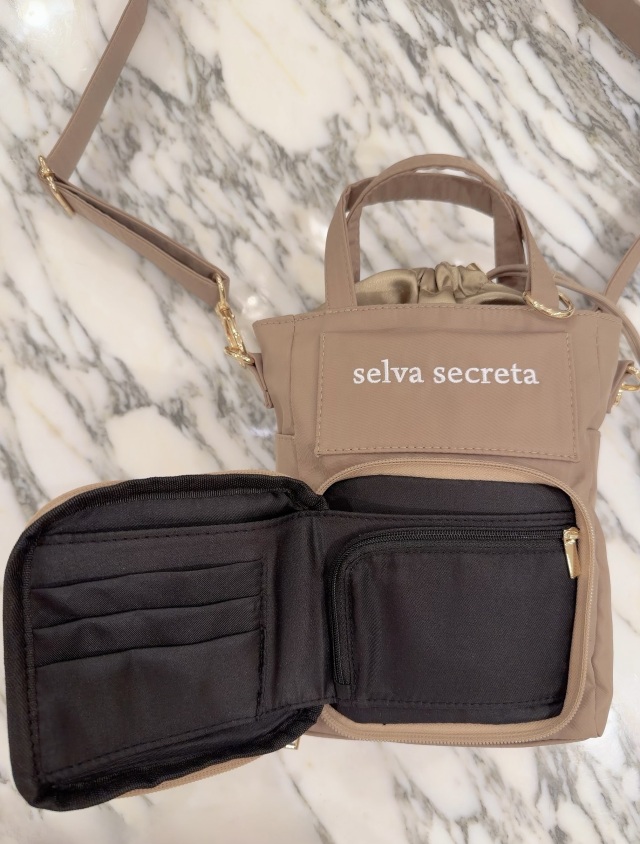 selva secreta】BIG巾着Phone Shoulder BAG(greige)