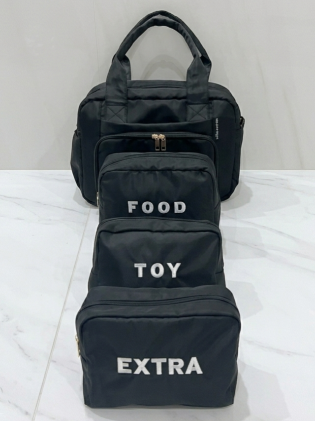 【selva secreta】Bucket tote bag with 3 pouches(black)