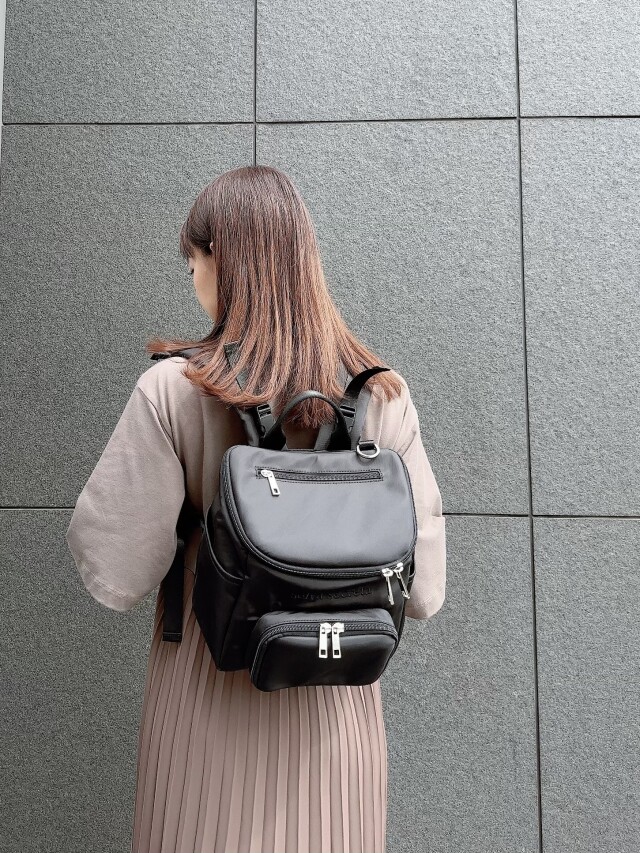 【selva secreta】compact BACKPACK A-type(black×black logo)