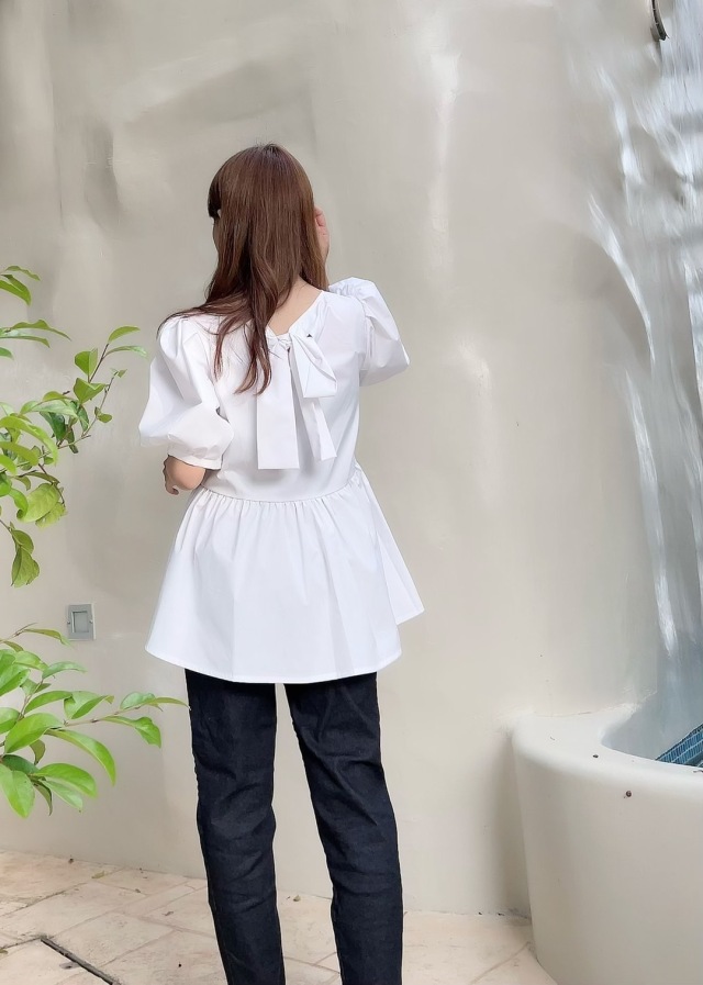 selva secreta】Back ribbon Shirt