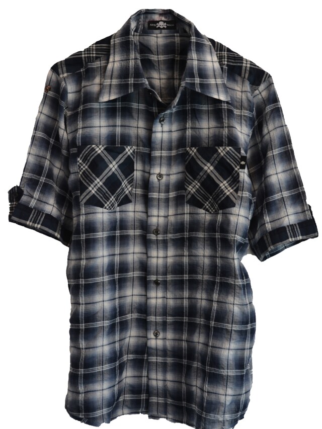 【ANTIMINSS】 CHECK SHORT SLEEVED SHIRT (black)