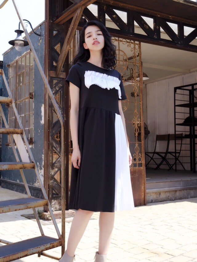 【selva secreta】POINTE DENIM DRESS (black)