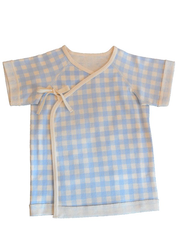 【selva secreta baby】オーガニックコットン生地ギンガムチェック肌着(blue)
