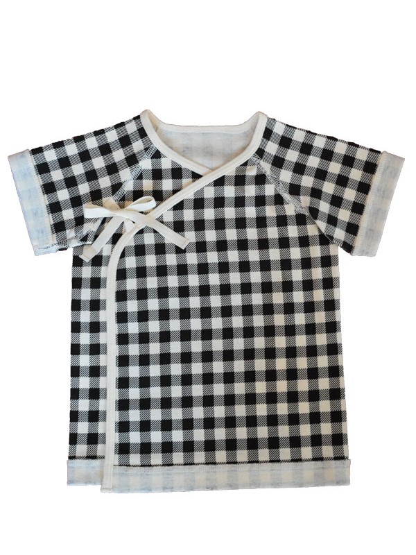 【selva secreta baby】オーガニックコットン生地ギンガムチェック肌着(black)
