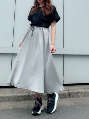 【selva secreta】CASUAL DRESS(black×gray)