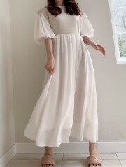 【selva secreta】Balloon sleeves DRESS(off-white)