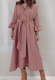 【selva secreta】SHIRTS DRESS(pink-beige)