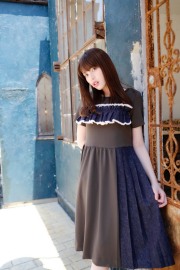 【selva secreta】POINTE DENIM DRESS (khaki)