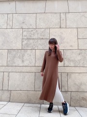 【selva secreta】Side Pleats DRESS(brown)