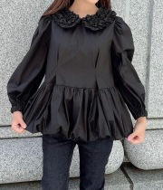 【selva secreta】Whip Collar Shirt(black)