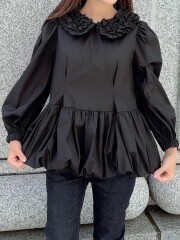 【selva secreta】Whip Collar Shirt(black)