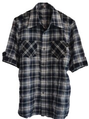 【ANTIMINSS】 CHECK SHORT SLEEVED SHIRT (black)