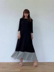【selva secreta】Hem Chiffon Dress(black)