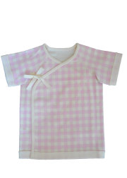 【selva secreta baby】オーガニックコットン生地ギンガムチェック肌着(pink)