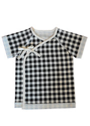 【selva secreta baby】オーガニックコットン生地ギンガムチェック肌着(black)