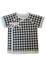 【selva secreta baby】オーガニックコットン生地ギンガムチェック肌着(black)