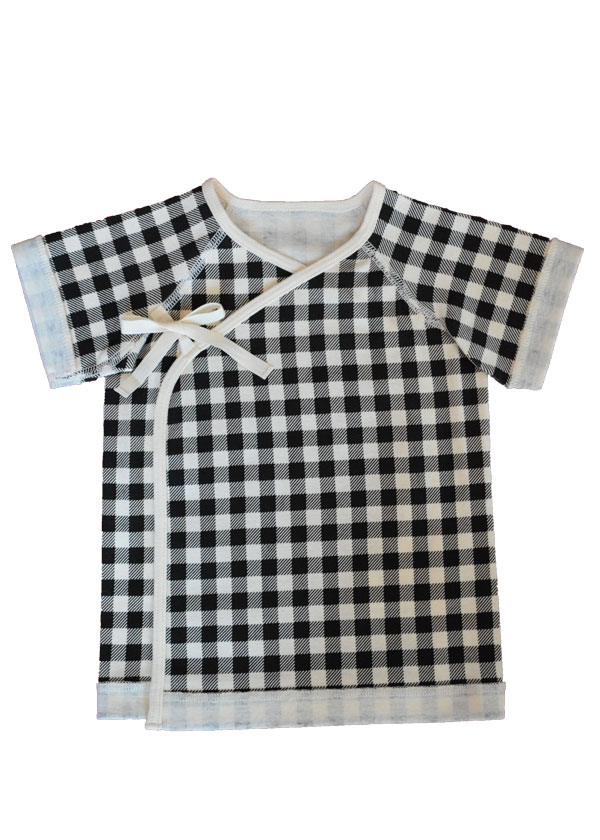 【selva secreta baby】オーガニックコットン生地ギンガムチェック肌着(black)