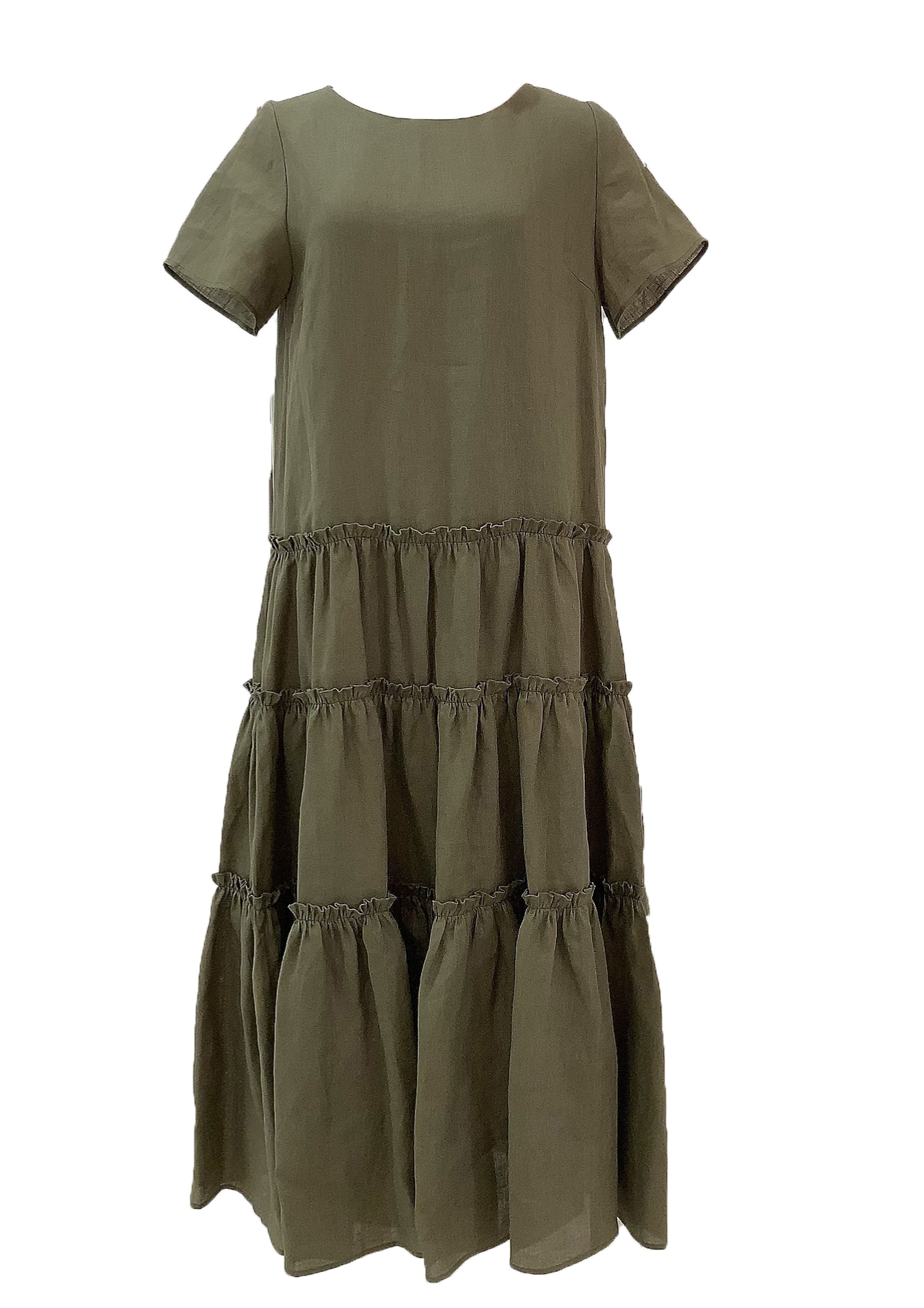 【selva secreta】LINEN DRESS(khaki)