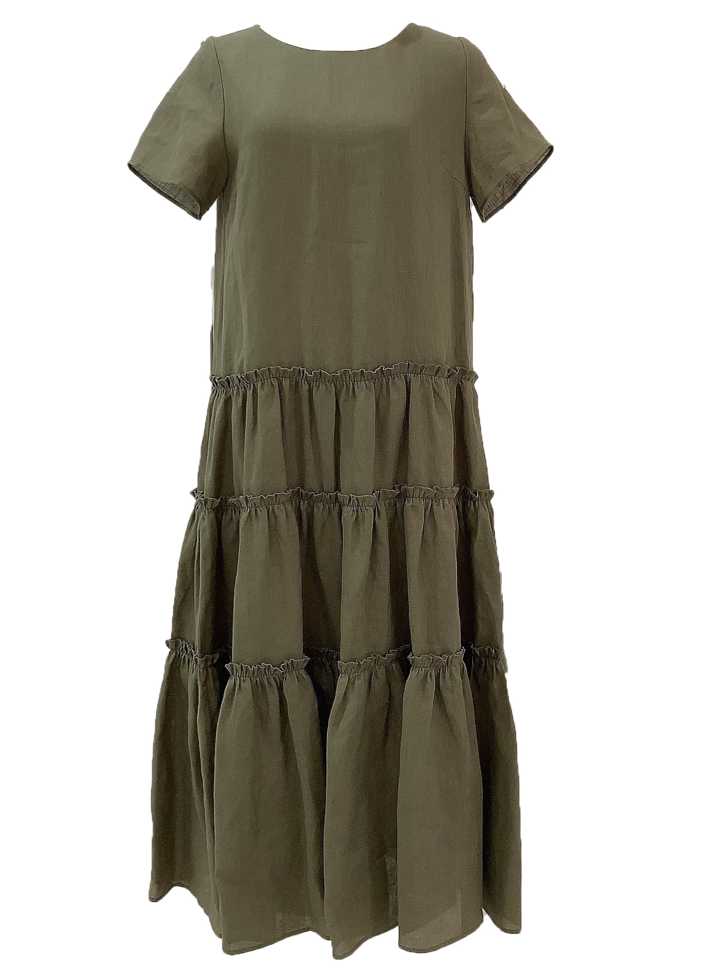 【selva secreta】LINEN DRESS(khaki)