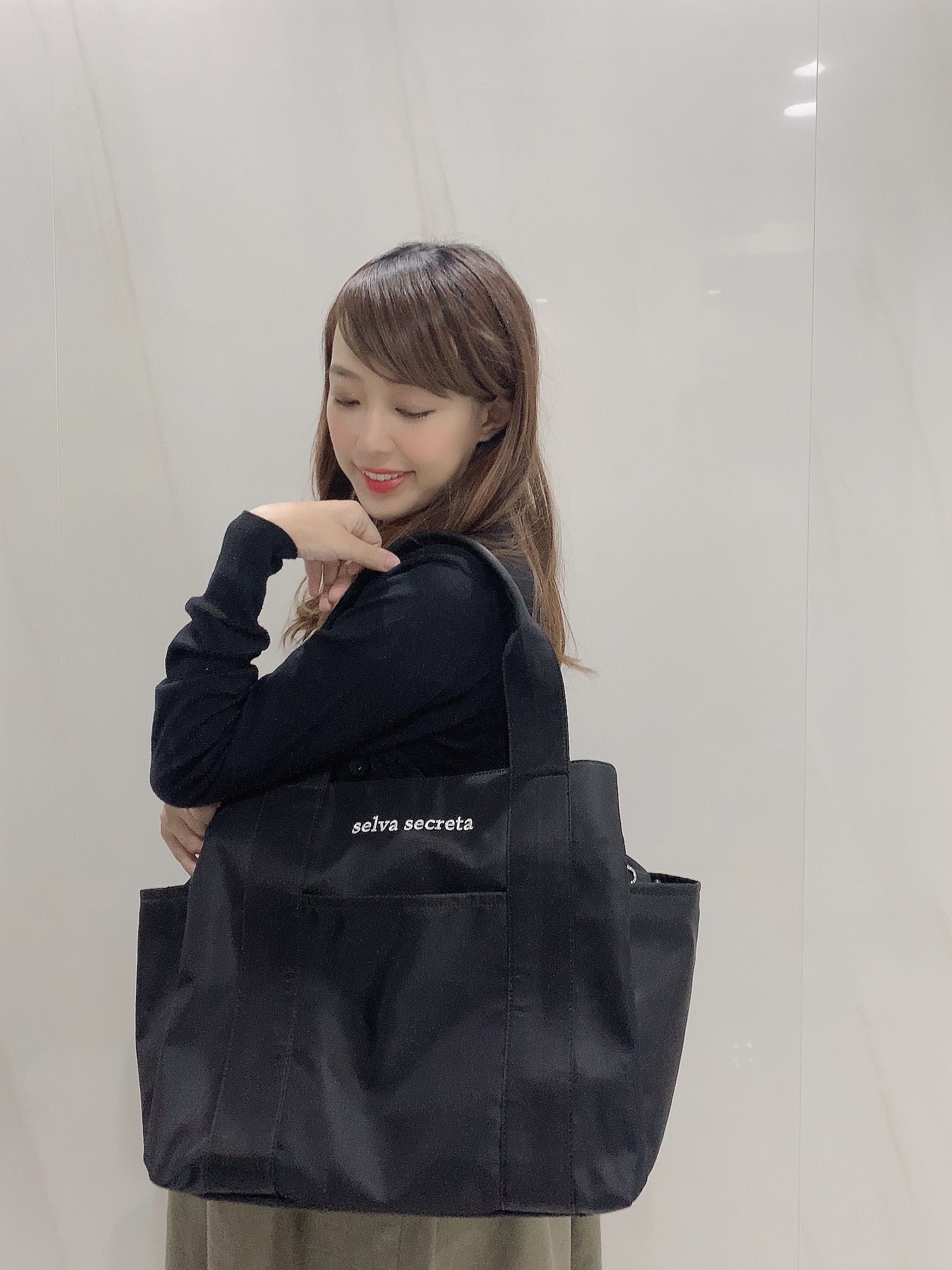 【selva secreta】3-layer TOTE BAG(black×white logo)(BIG-size)