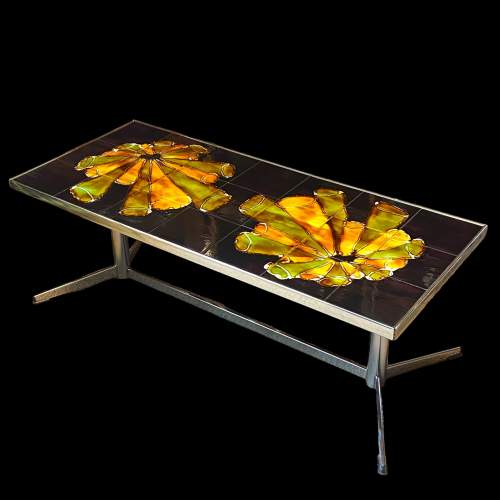 ベルギー 60's ヴィンテージ タイルトップ コーヒーテーブル ロイズ 16