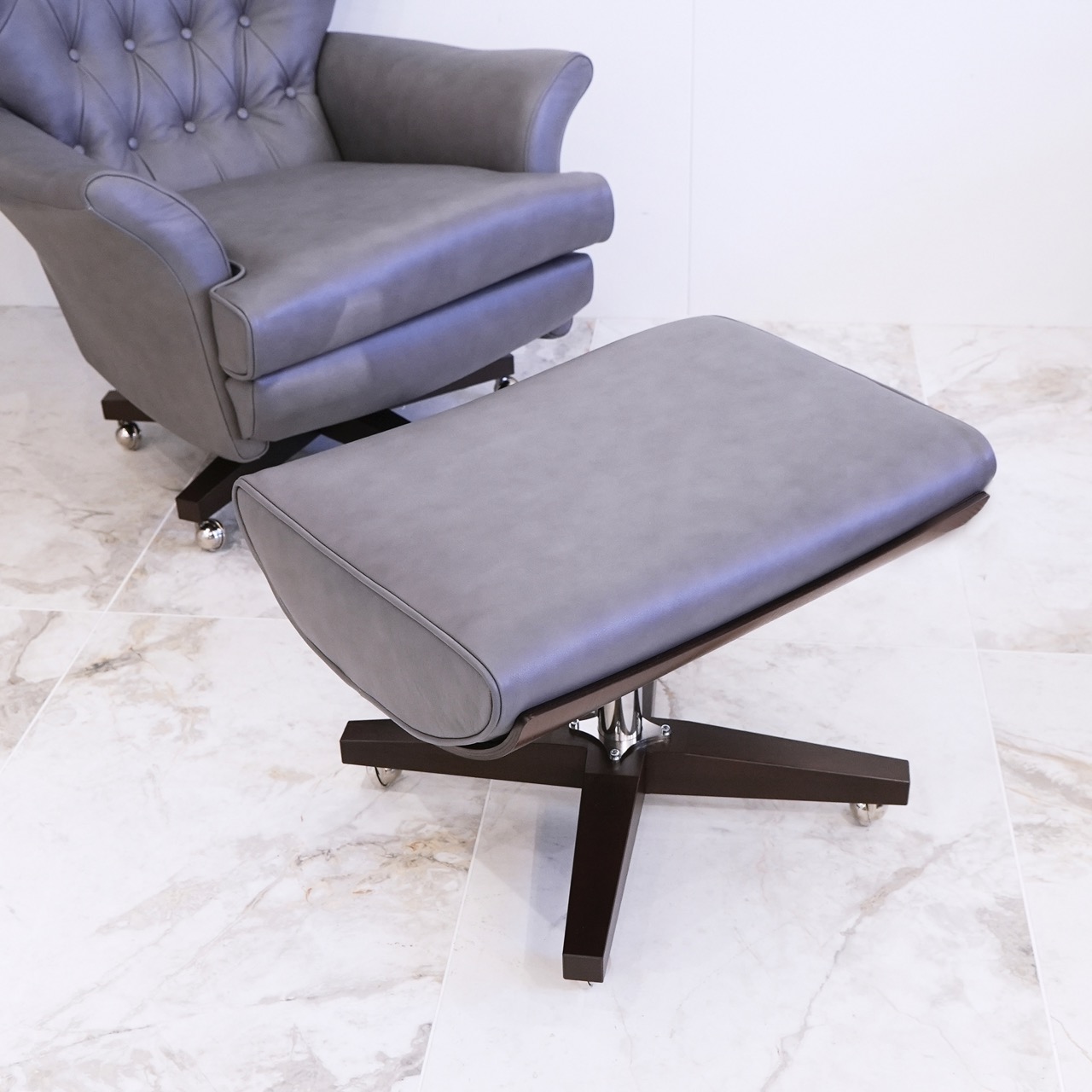 イギリス NEW ハードウッド/レザー G-PLAN vintage62 SWIVEL CHAIR EC-01686