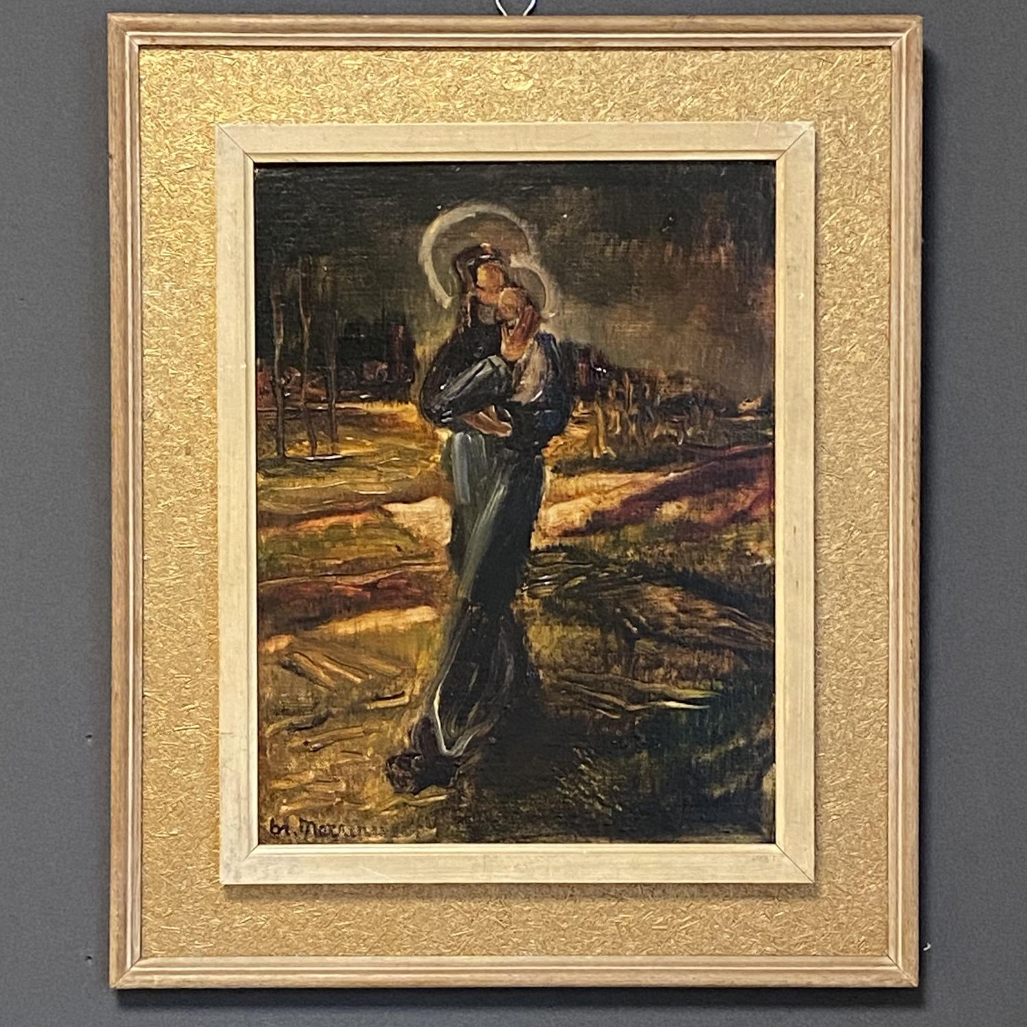 イギリス 1900-1920年代 キャンバス Max Broeder マックス ブレーダー 絵画 EC-14728