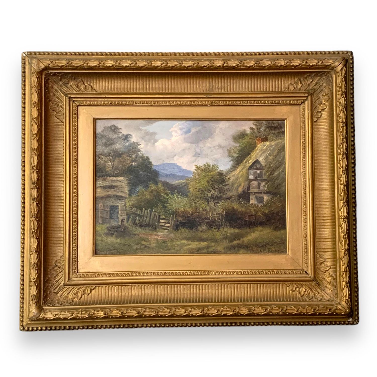 イギリス 19世紀 キャンバス A.W Bibbs A.W. ビブス 絵画