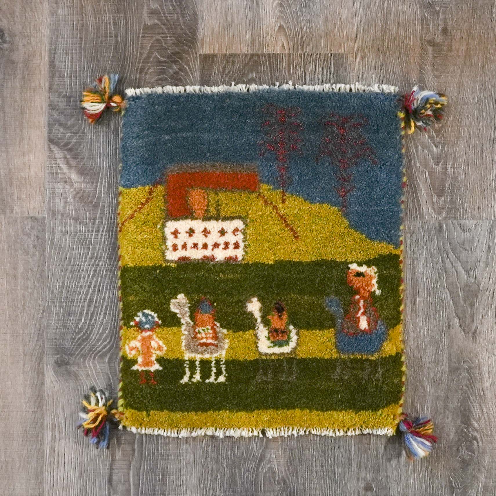 イラン 新品 ウール - オリジナルミニギャッベ EC-G0019