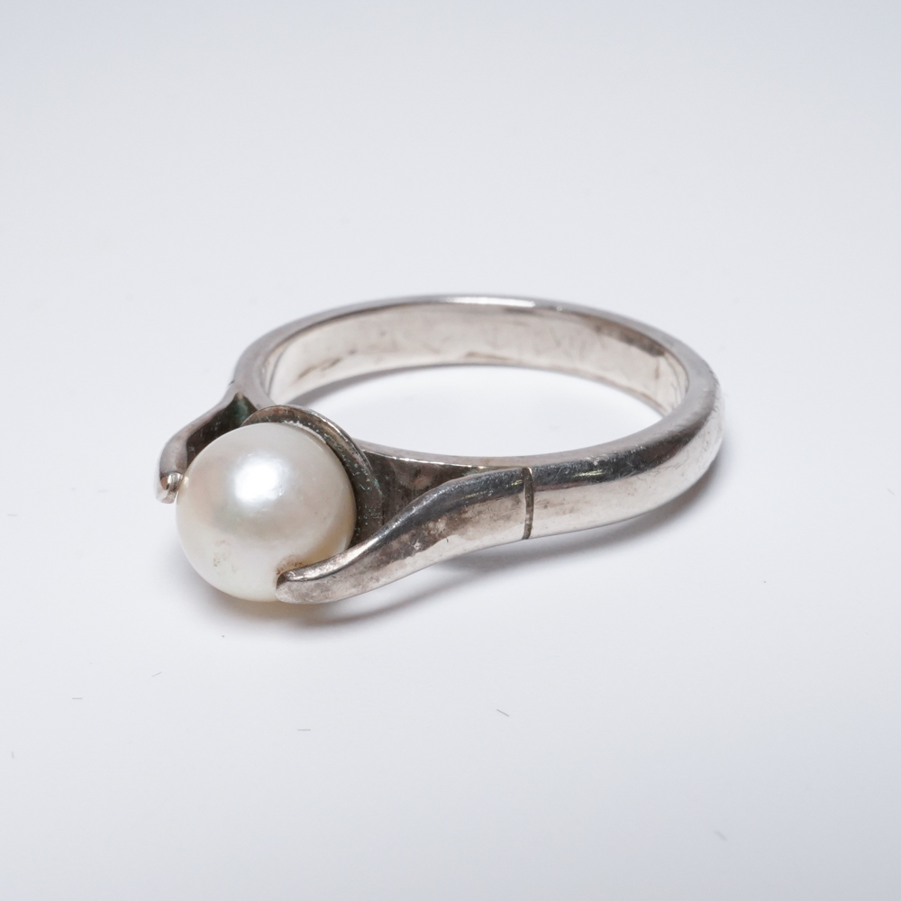 イギリス ビンテージ シルバー パール リング EC-F507704032