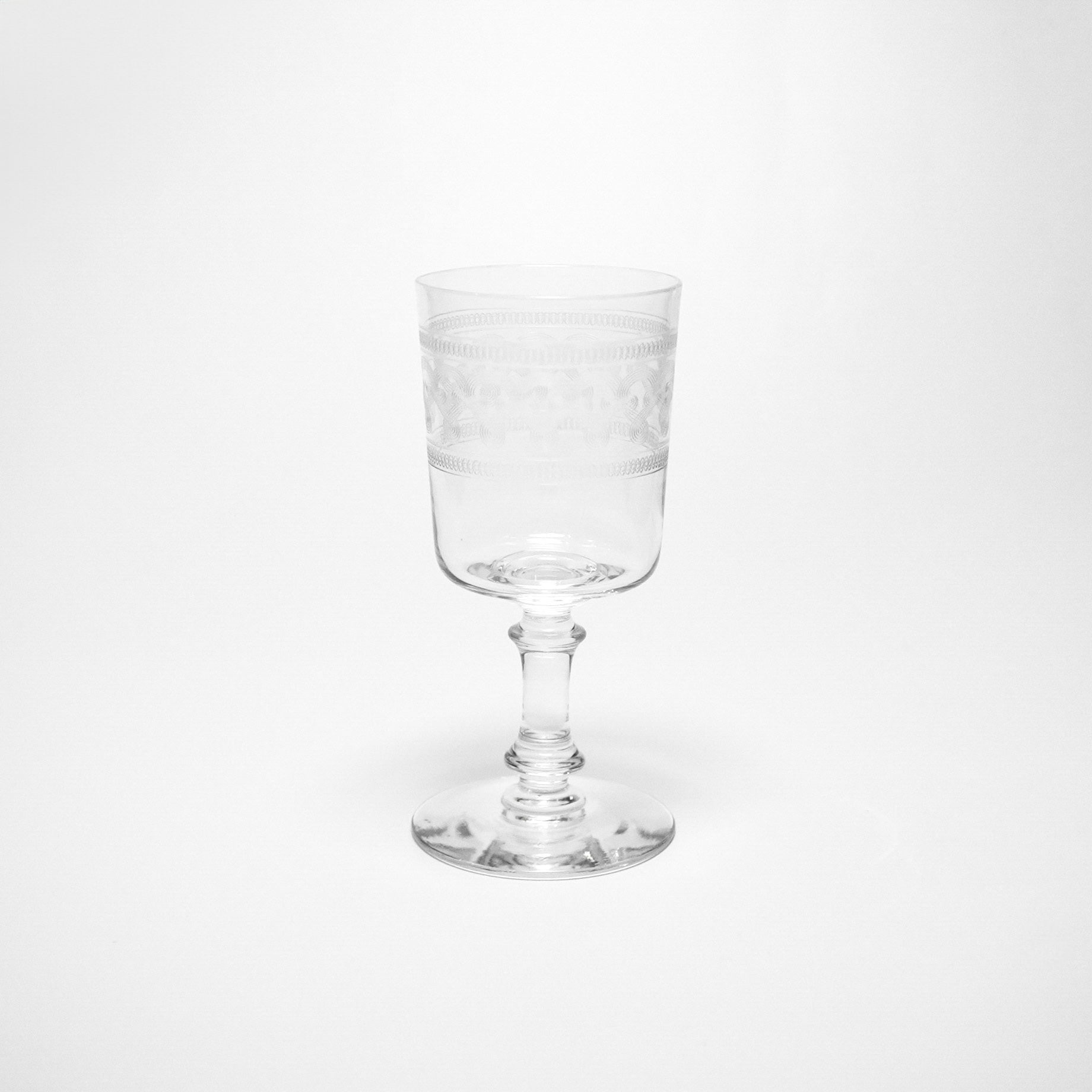 フランス 1900年代 クリスタルガラス Baccarat バカラ  アヤメ様式ワイングラス ECJPOF0029