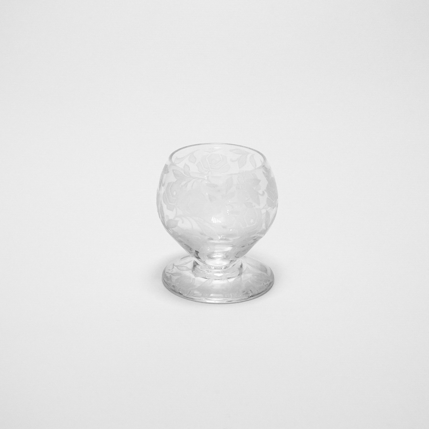 フランス 1930年代 クリスタルガラス Baccarat バカラ  フォントネ・オー・ローズ【アールデコの薔薇グラス】 ECJPOF0039