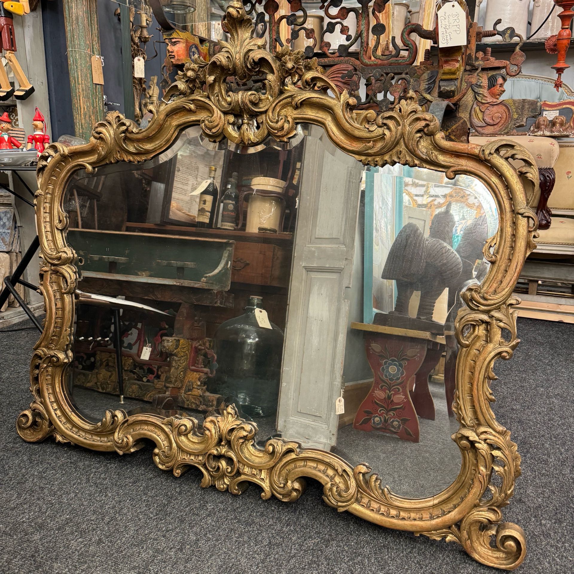 ミラー イタリア アンティーク イタリア 1910年代 ギルドウッド ミラー